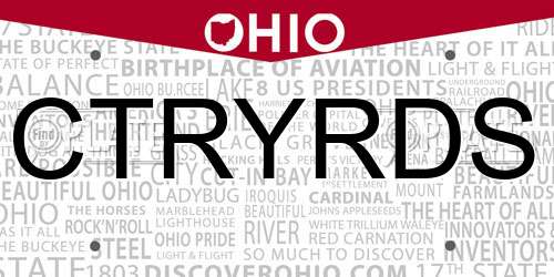 CTRYRDS Ohio License Plate