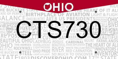CTS730 Ohio License Plate