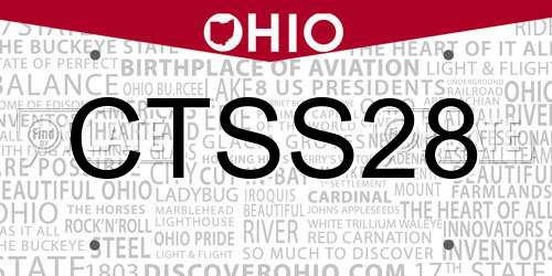 CTSS28 Ohio License Plate