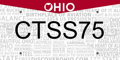 CTSS75 Ohio License Plate