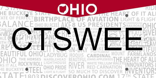 CTSWEE Ohio License Plate
