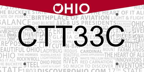CTT33C Ohio License Plate