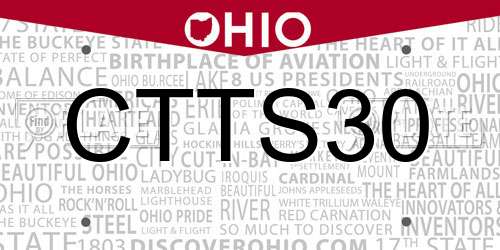 CTTS30 Ohio License Plate