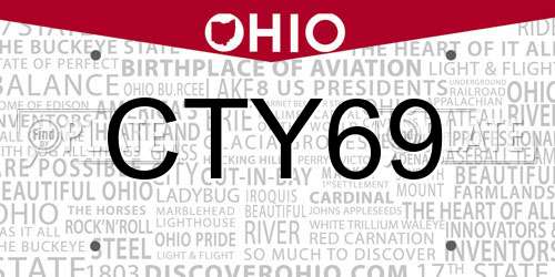 CTY69 Ohio License Plate