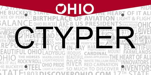 CTYPER Ohio License Plate
