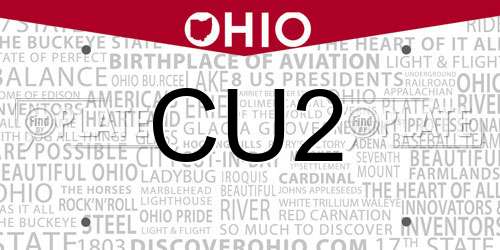 CU2 Ohio License Plate