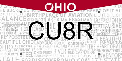 CU8R Ohio License Plate