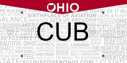 CUB Ohio License Plate