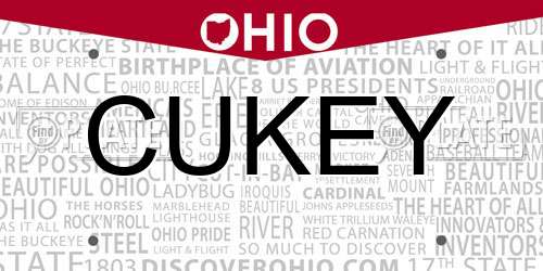 CUKEY Ohio License Plate