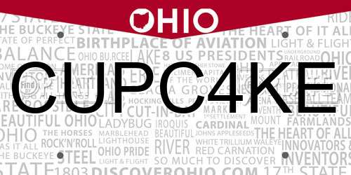 CUPC4KE Ohio License Plate