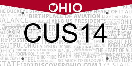 CUS14 Ohio License Plate