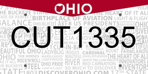 CUT1335 Ohio License Plate