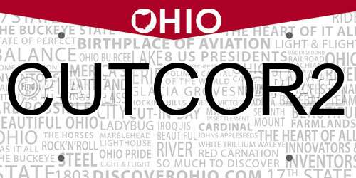 CUTCOR2 Ohio License Plate