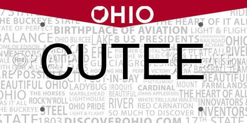 CUTEE Ohio License Plate