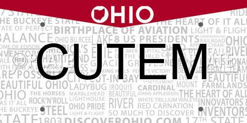 CUTEM Ohio License Plate