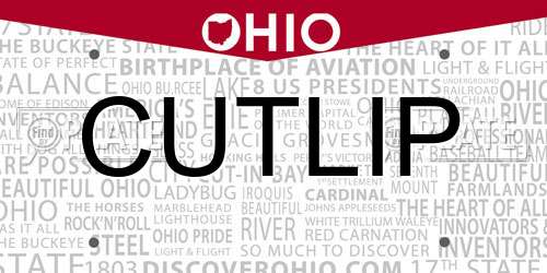 CUTLIP Ohio License Plate