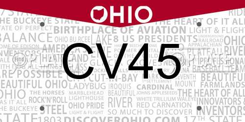 CV45 Ohio License Plate