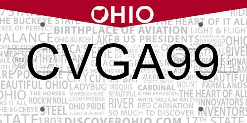 CVGA99 Ohio License Plate