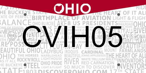 CVIH05 Ohio License Plate