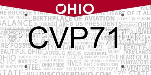 CVP71 Ohio License Plate