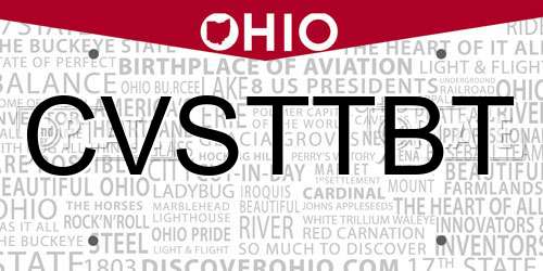 CVSTTBT Ohio License Plate