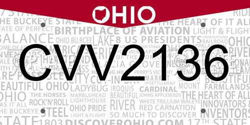 CVV2136 Ohio License Plate