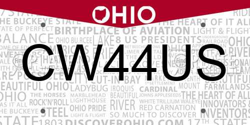 CW44US Ohio License Plate