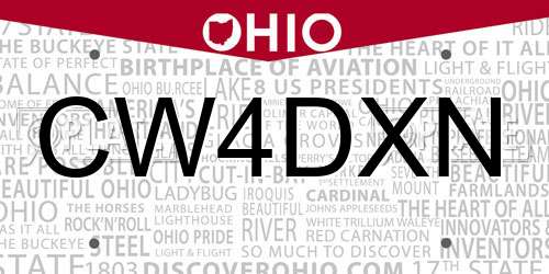 CW4DXN Ohio License Plate