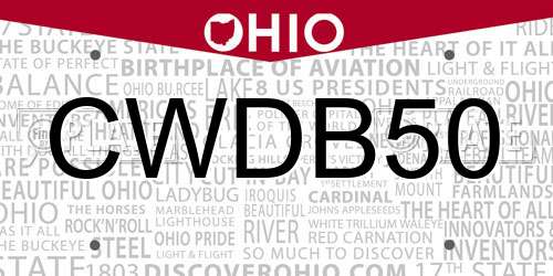 CWDB50 Ohio License Plate