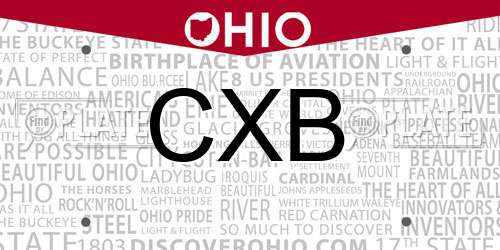 CXB Ohio License Plate