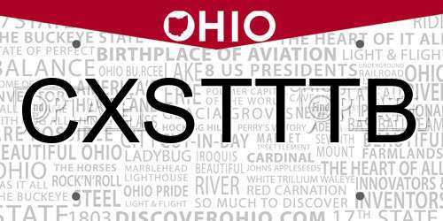 CXSTTTB Ohio License Plate