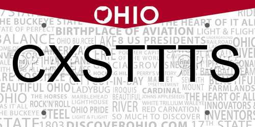 CXSTTTS Ohio License Plate