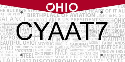 CYAAT7 Ohio License Plate