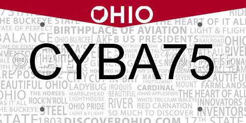 CYBA75 Ohio License Plate