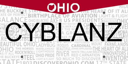CYBLANZ Ohio License Plate