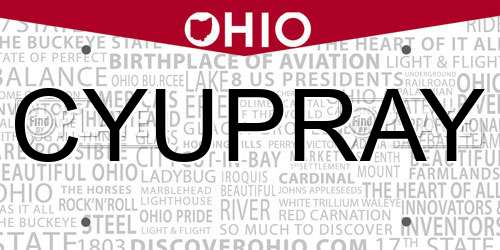 CYUPRAY Ohio License Plate