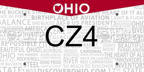 CZ4 Ohio License Plate