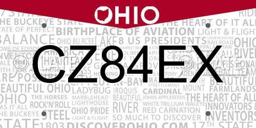 CZ84EX Ohio License Plate