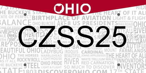 CZSS25 Ohio License Plate