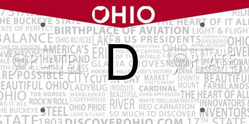 D Ohio License Plate