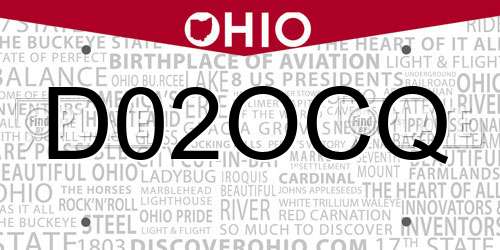 D02OCQ Ohio License Plate