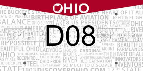 D08 Ohio License Plate