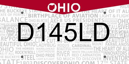 D145LD Ohio License Plate