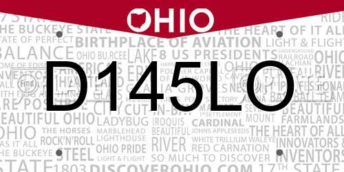 D145LO Ohio License Plate
