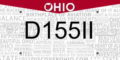 D155II Ohio License Plate
