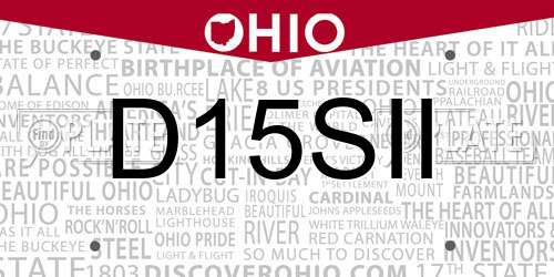 D15SII Ohio License Plate