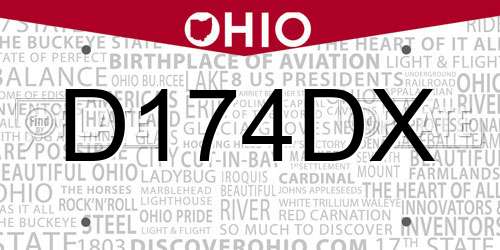 D174DX Ohio License Plate