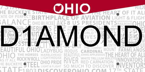 D1AMOND Ohio License Plate