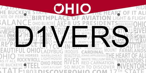 D1VERS Ohio License Plate