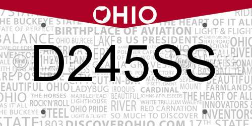 D245SS Ohio License Plate